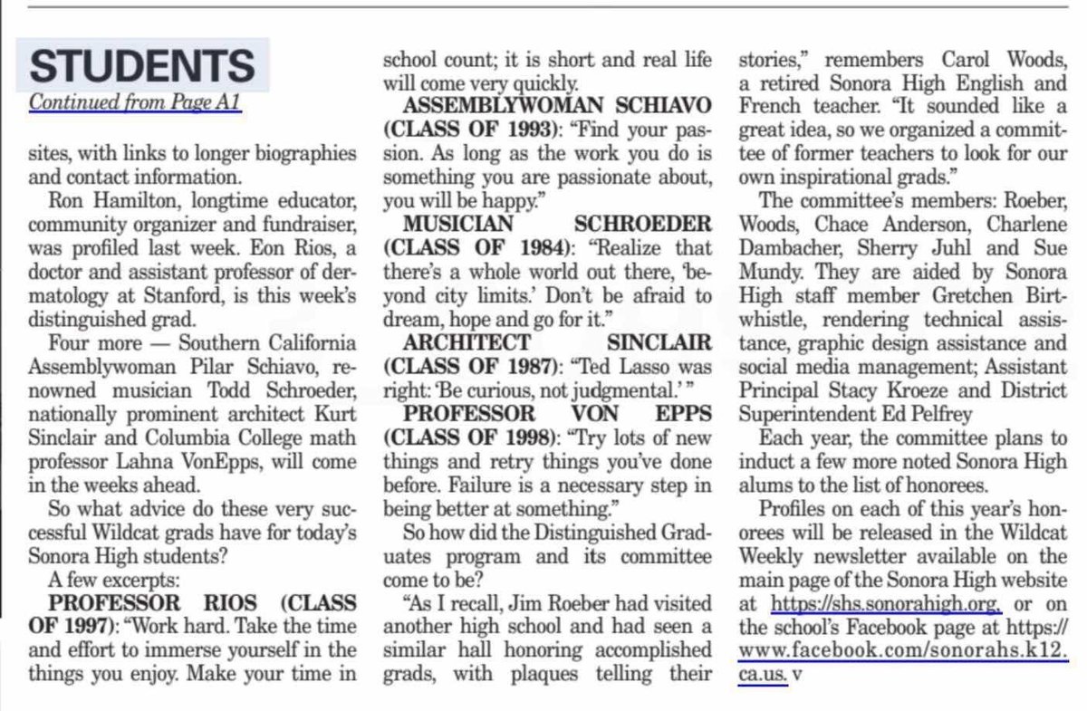 So proud to be featured by my high school as an inspirational alum! I live by the advice I gave the current students, and I’m so grateful to get to do work that’s my passion. 🧡