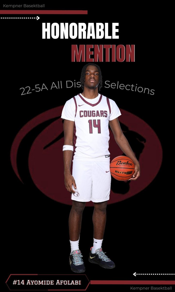 Kempner Basketball (@kempnerhoops) on Twitter photo Congratulations Ayomide Afolabi <a href="/AyomideAfolabii/">Ayomide Afolabi</a>!!!
UIL 22-5A🏀All District Honorable Mention
<a href="/4Coach_Whit/">Jeff Whitaker</a> <a href="/KHS_Cougars/">Kempner High School</a> <a href="/SLMSTitans/">Sugar Land MS</a> <a href="/FBISDAthletics/">Fort Bend ISD Athletics</a> #TXHSHoops #FindAWay #WoW
Photo credit: <a href="/StopTime2024/">Stop Time Photography</a> Congratulations Ayomide Afolabi <a href="/AyomideAfolabii/">Ayomide Afolabi</a>!!!
UIL 22-5A🏀All District Honorable Mention
<a href="/4Coach_Whit/">Jeff Whitaker</a> <a href="/KHS_Cougars/">Kempner High School</a> <a href="/SLMSTitans/">Sugar Land MS</a> <a href="/FBISDAthletics/">Fort Bend ISD Athletics</a> #TXHSHoops #FindAWay #WoW
Photo credit: <a href="/StopTime2024/">Stop Time Photography</a>