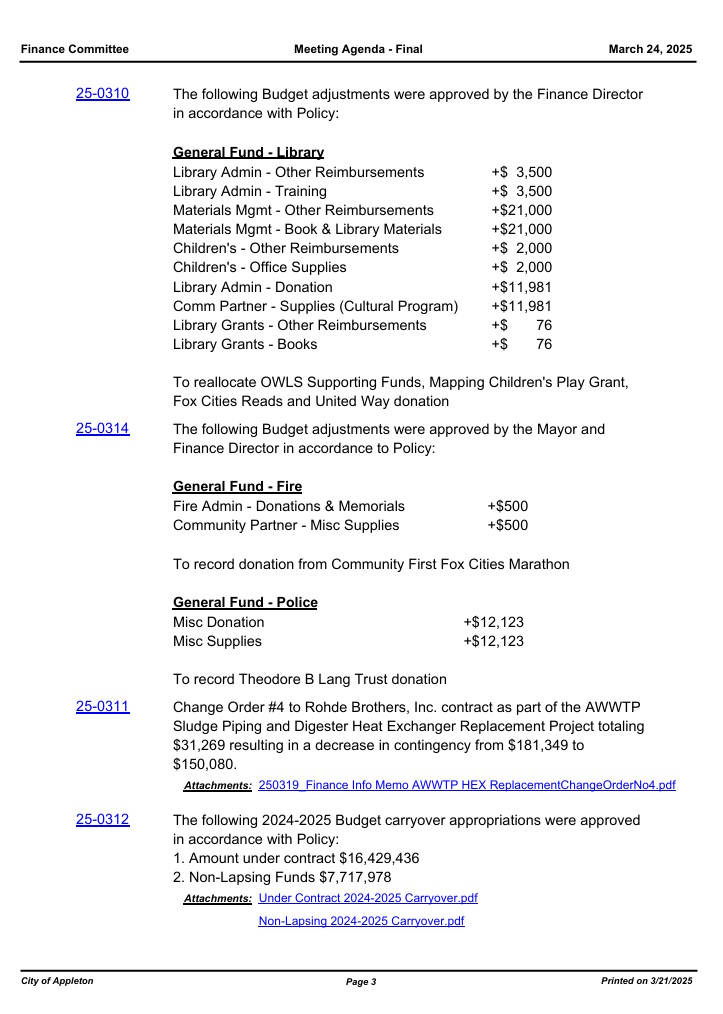 AllAppleton's tweet photo. Finance Committee Meeting 03/24/2025 - Will Vote On Acceptance Of $600,000 In WI DNR Funds For Lead Service Line Replacement, Request To Approve $1.5 Million Contract For Wastewater Treatment Plant Hardscape And Truck Scale Project

https://t.co/MSy0YYmWm9 https://t.co/eNuLlgcbx4