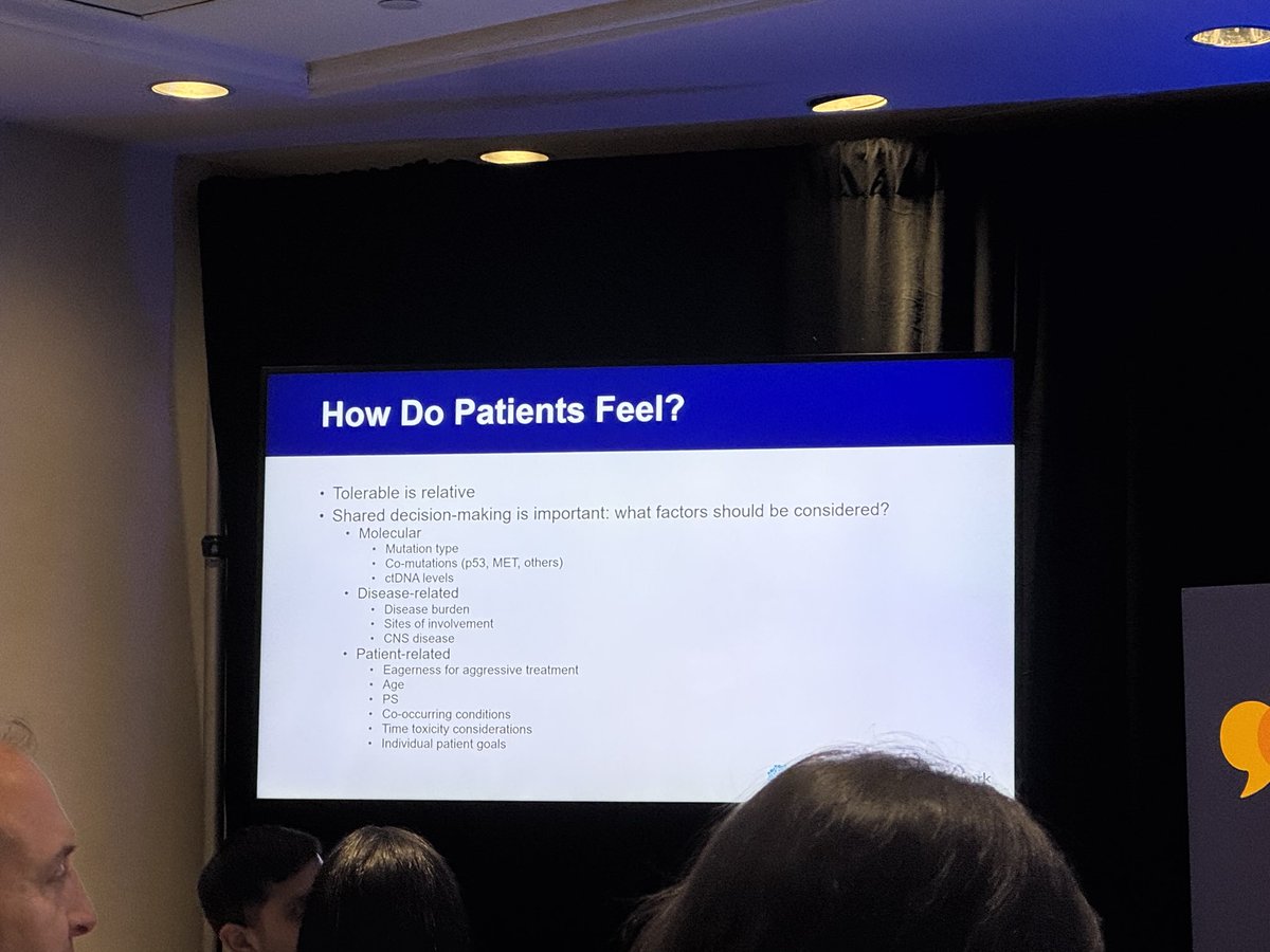Latinamd's tweet photo. #GDST25 @DDoroshow @MountSinaiNYC covers the importance of #shareddecision, asking patients when considering more toxic but potentially more efficacious EGFR+ treatments upfront- amivantamab/lazertinib #MARIPOSA vs osimertinib #lcsm https://t.co/l2vtpky4FX