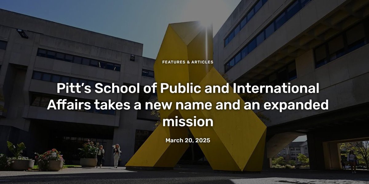 Pitt_SPIA's tweet image. Woo hoo! 📣 The news is out and we couldn&apos;t be more excited. Read this Pittwire feature about our new name and new season for public and international affairs at Pitt: pittwire.pitt.edu/features-artic….