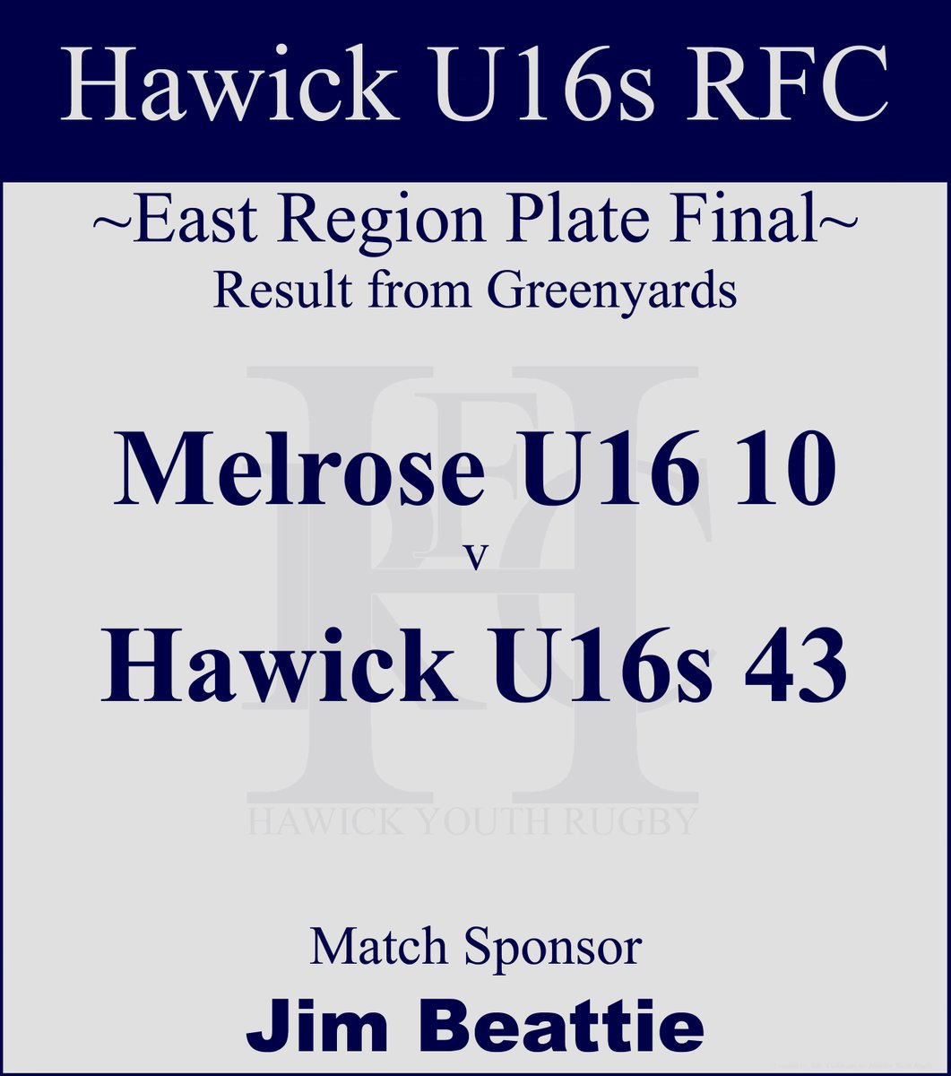 East Region Plate Champions
Well done lads 💪🏉💚 
#HawickYouthRugby #BIHB #AONR