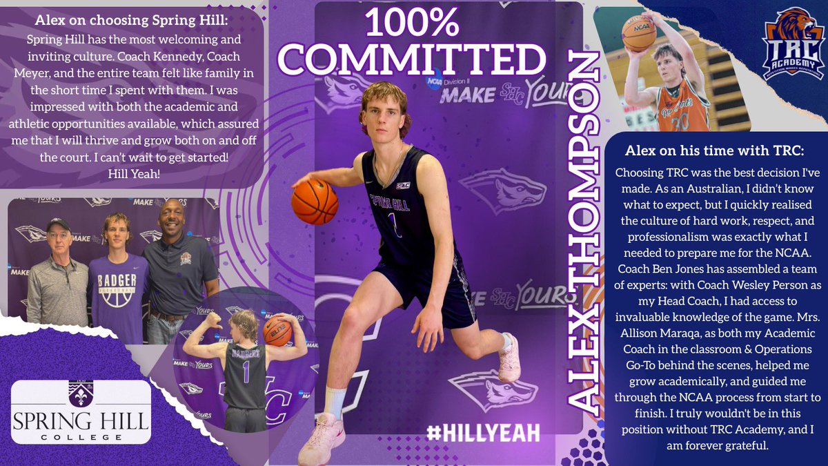 TRC Academy (@trcpostgrad) on Twitter photo CONGRATULATIONS to Alex Thompson on his commitment to DII Spring Hill College in Mobile, AL. We are so happy for you!!
<a href="/alexthompson81/">Alex Thompson</a>
<a href="/SHChoops/">Spring Hill College Men’s Basketball</a>
#TRCAcademy
#RespecttheReps
#WhosNext
#PostGradBasketball
#PrepBasketball
#PrepHoops
#PostGradHoops
#Committed
#NCAADII
#SIAC CONGRATULATIONS to Alex Thompson on his commitment to DII Spring Hill College in Mobile, AL. We are so happy for you!!
<a href="/alexthompson81/">Alex Thompson</a>
<a href="/SHChoops/">Spring Hill College Men’s Basketball</a>
#TRCAcademy
#RespecttheReps
#WhosNext
#PostGradBasketball
#PrepBasketball
#PrepHoops
#PostGradHoops
#Committed
#NCAADII
#SIAC