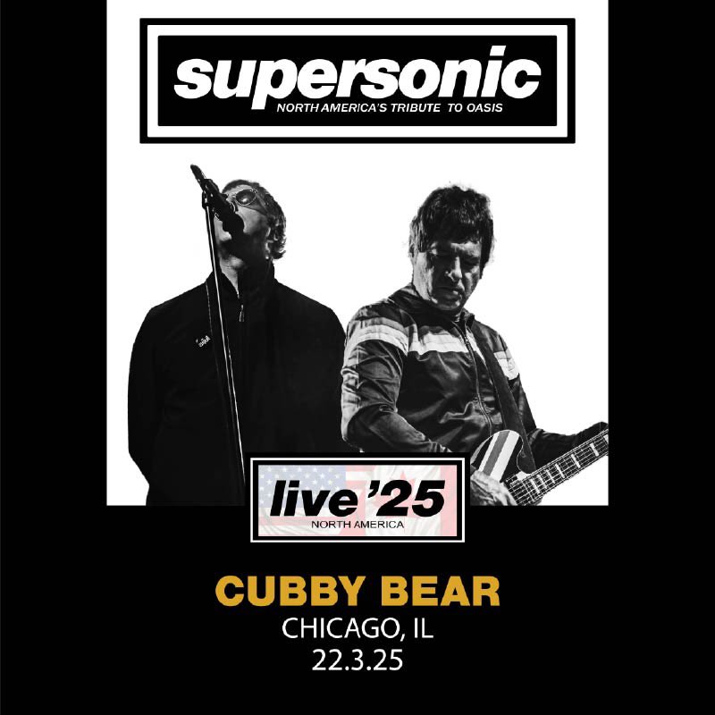 🔥TONIGHT🔥
22.3.25
<a href="/cubbybear/">The Cubby Bear</a> 
Chicago, IL
Remaining 🎟️: <a href="/TicketWeb/">TicketWeb US</a> 
🚪 8PM
SuperSonic: 9:30PM
Mad fer it! 🙌✌️🔥🎸🇺🇸🇬🇧👊
.
#Oasis #Chicago #illinois #liamgallagher #live25 #noelgallagher #fyp #90s #manchester #cubbybear #livemusic #saturday #march #SUPERSONIC