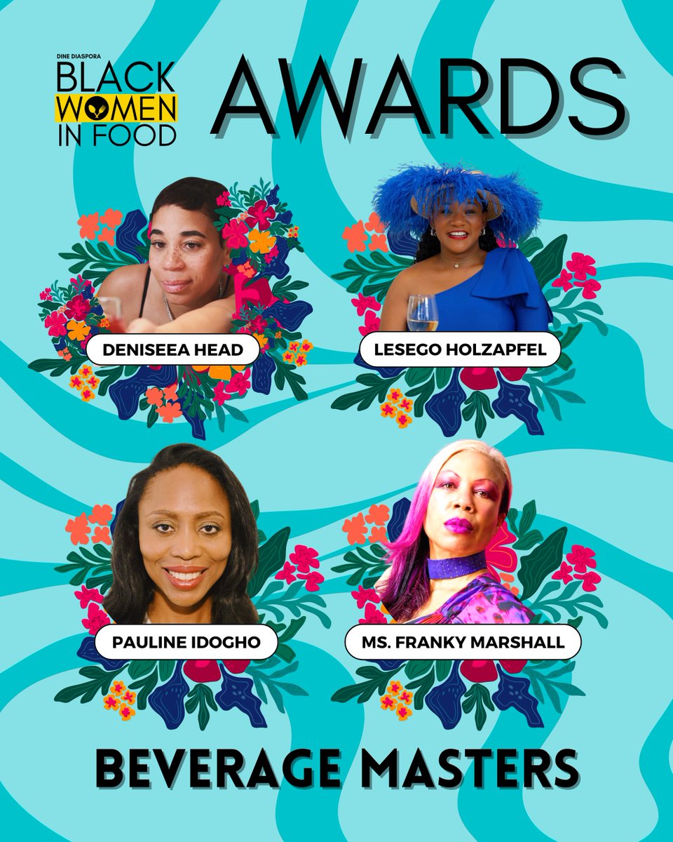 Our #BlackWomenInFood Awards Beverage Masters are setting the bar–perfecting craft cocktails, redefining wine culture, and taking up space in the zero-proof movement.

🥂Raise a glass to them at blackwomeninfood.org/awards.