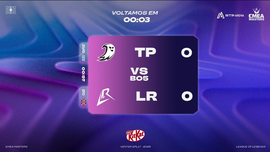 É altura de sabermos quem se junta à IJC na grande final do EMEA Masters!

Team Phantasma e Los Ratones vão a jogo!

📺 twitch.tv/rtparenalol
🎙️ <a href="/KevinHackali/">Hackali</a> | <a href="/o0AC0o/">AC 🗣️🔇</a> 

#LOLnaRTP