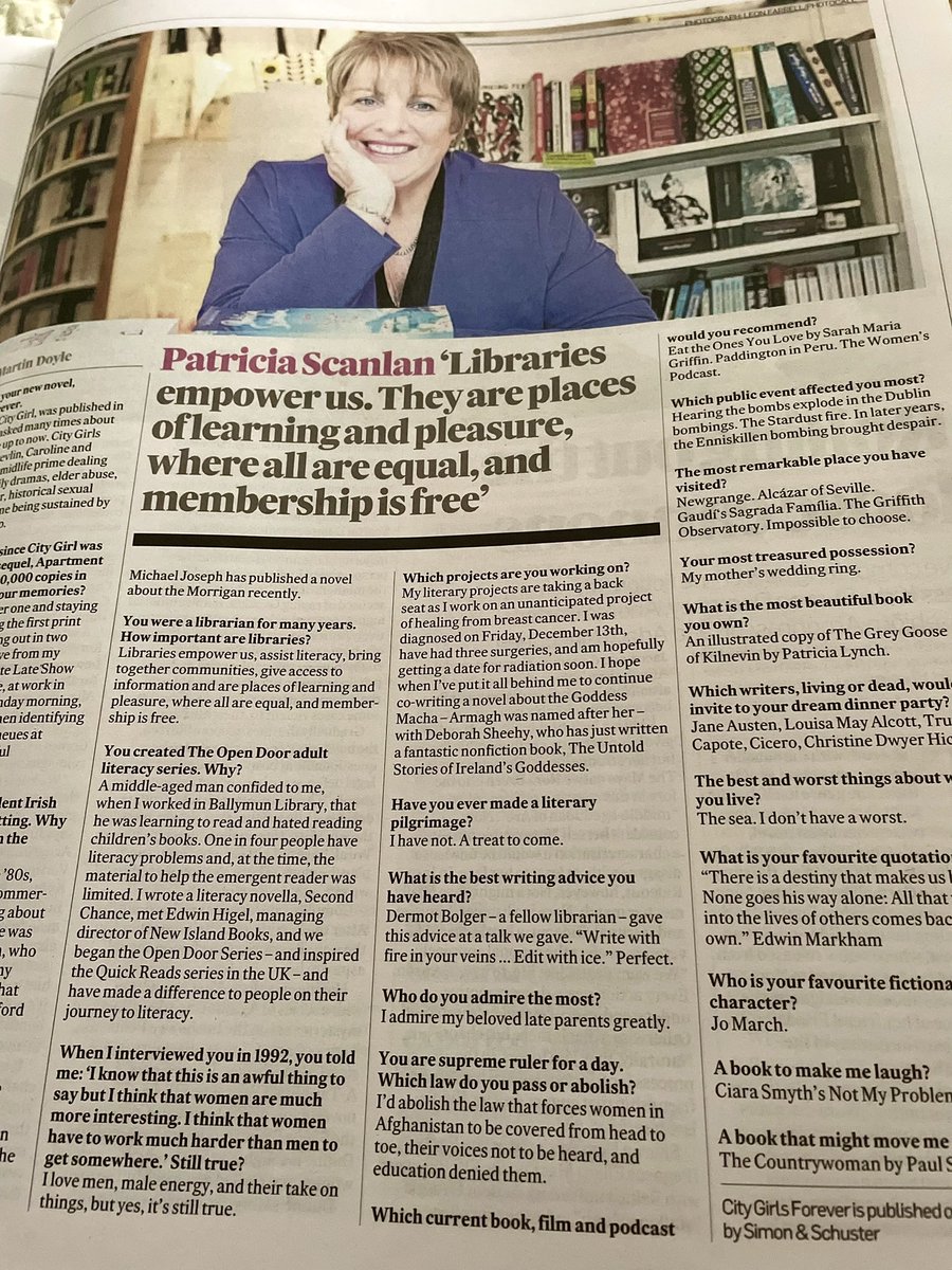 Patricia Scanlan (@patriciascanl18) on Twitter photo Big shoutout to <a href="/MartinDoyleIT/">Martin Doyle</a> Books editor, <a href="/IrishTimes/">The Irish Times</a> for today’s Q&A - and reminding me he interviewed me in 1992!-😮It seems like a lifetime ago. Thanks, Martin. 😘 Big shoutout to <a href="/MartinDoyleIT/">Martin Doyle</a> Books editor, <a href="/IrishTimes/">The Irish Times</a> for today’s Q&A - and reminding me he interviewed me in 1992!-😮It seems like a lifetime ago. Thanks, Martin. 😘