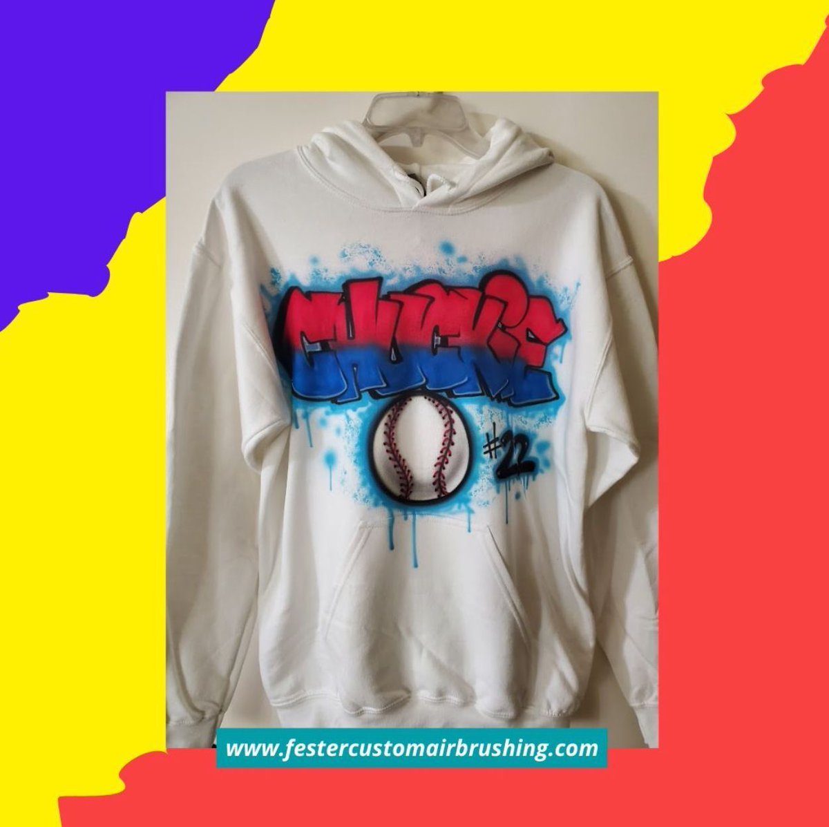 Knock it out of the park with a custom hoodie airbrushed by Fester - guaranteed to bring a smile to ANY occasion!

Get a personalized touch!
Visit the site:
buff.ly/cWJ0S3o

#hoodie #airbrushsweatshirt #sweatshirt #airbrushhoodie #grafitti #grafittihoodie #customhoodie
