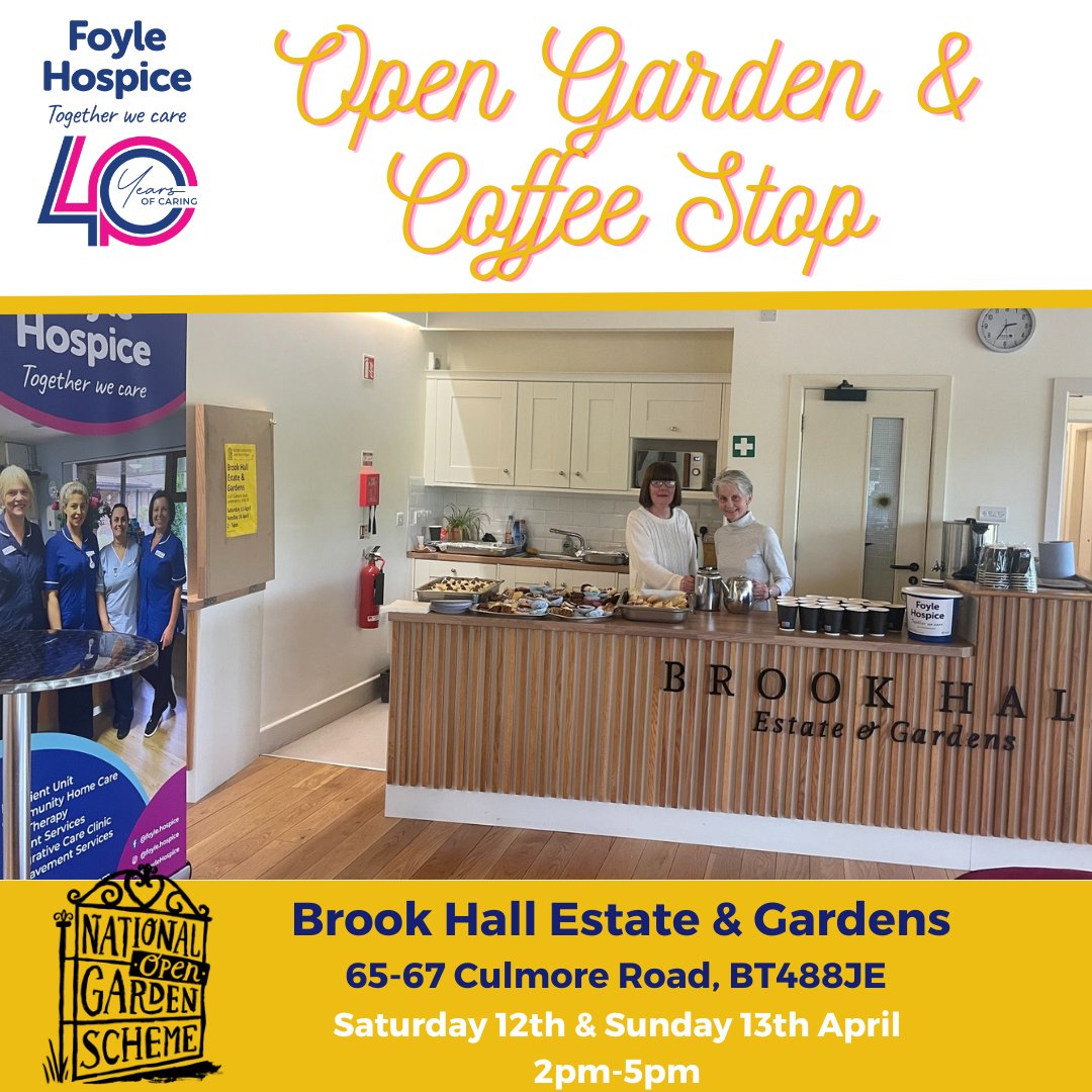 Save the date…

Brook Hall Estate &amp; Gardens will be opening their gates again this year, to celebrate the National Garden Scheme Open Day for Charity. 🌻🥀

Foyle Hospice will also be hosting a Coffee Afternoon in their beautiful out building. ☕

#garden #openday #