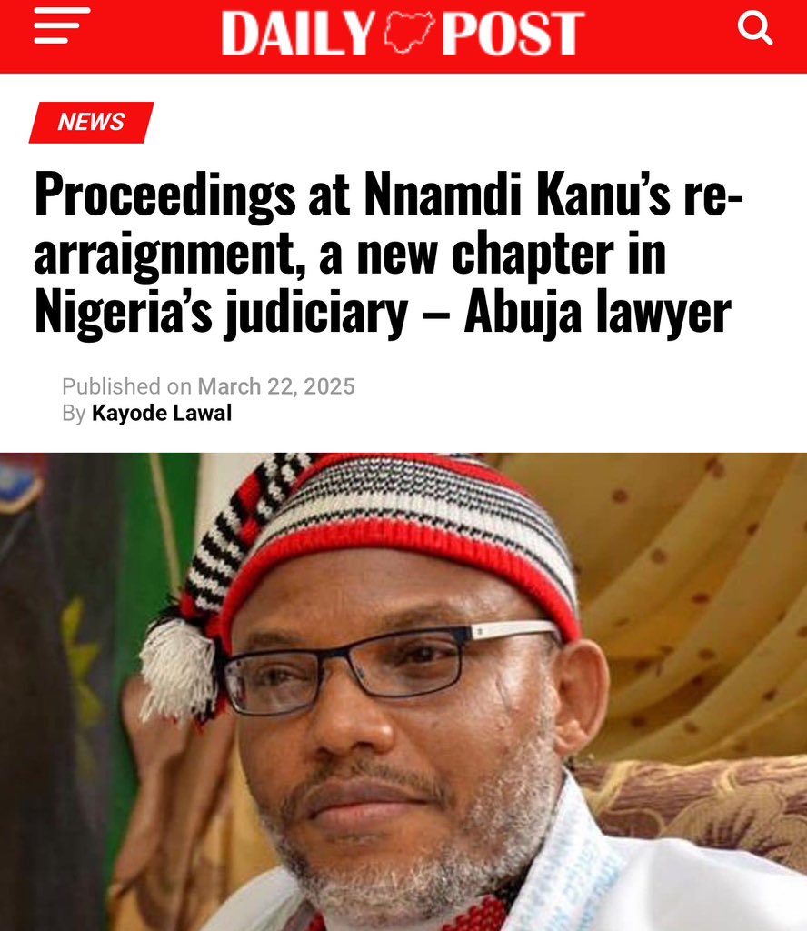 AloyEjimakor's tweet photo. “The lawyer who expressed happiness with the way and manner proceedings were conducted without tension, bias, hostility and confrontation said that the step signalled the end of bickering between Kanu and the Federal Government” - Barr Christopher Chidera/@DailyPostNGR https://t.co/d6xugo2kb0
