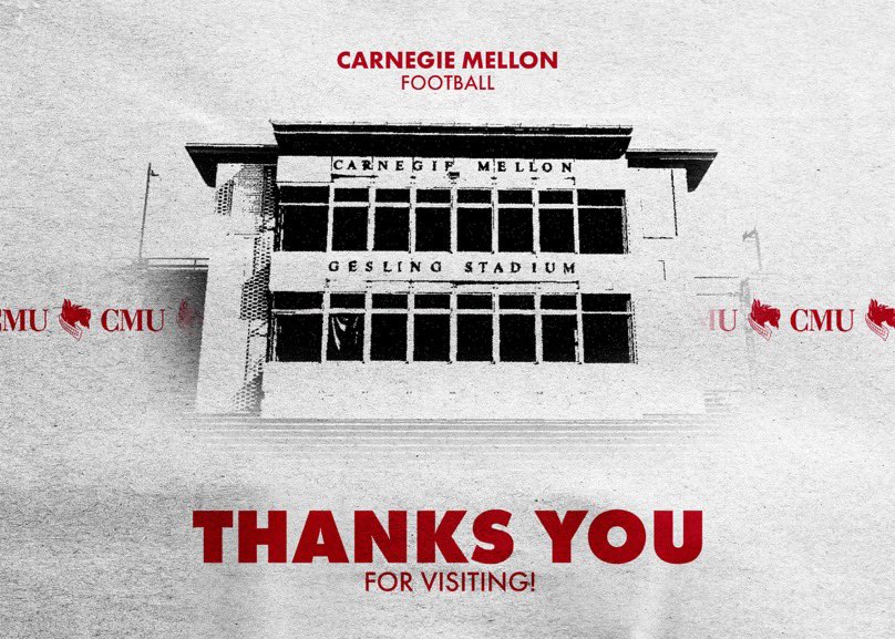 Cole Neupaver (@cole_neup) on Twitter photo I had a great day at Carnegie Mellon yesterday! Thank you to <a href="/CoachRyanLarsen/">Ryan Larsen</a> , <a href="/CoachAndyHelms/">Andy Helms</a> , and the entire coaching staff for the hospitality! I really appreciate it. I can’t wait to be back!
<a href="/Coach_Plack/">TJ Plack</a> I had a great day at Carnegie Mellon yesterday! Thank you to <a href="/CoachRyanLarsen/">Ryan Larsen</a> , <a href="/CoachAndyHelms/">Andy Helms</a> , and the entire coaching staff for the hospitality! I really appreciate it. I can’t wait to be back!
<a href="/Coach_Plack/">TJ Plack</a>