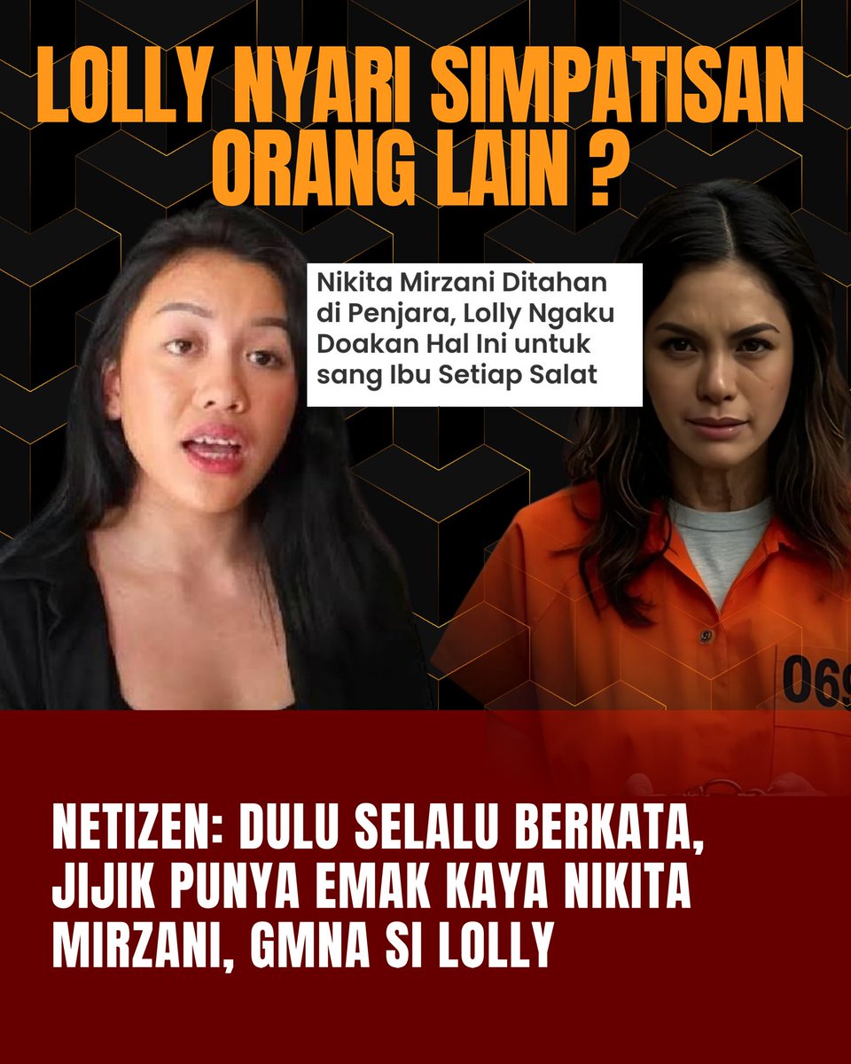 alumni16persen's tweet photo. aktif mulu loli di berita, biar ada orang yg kasihan atau gmna si ?

#nikitamirzani #severance #penjara #pemerasan #PapaFrancisco #アンサンブル #skijumpingfamily https://t.co/ddStgWmH1w