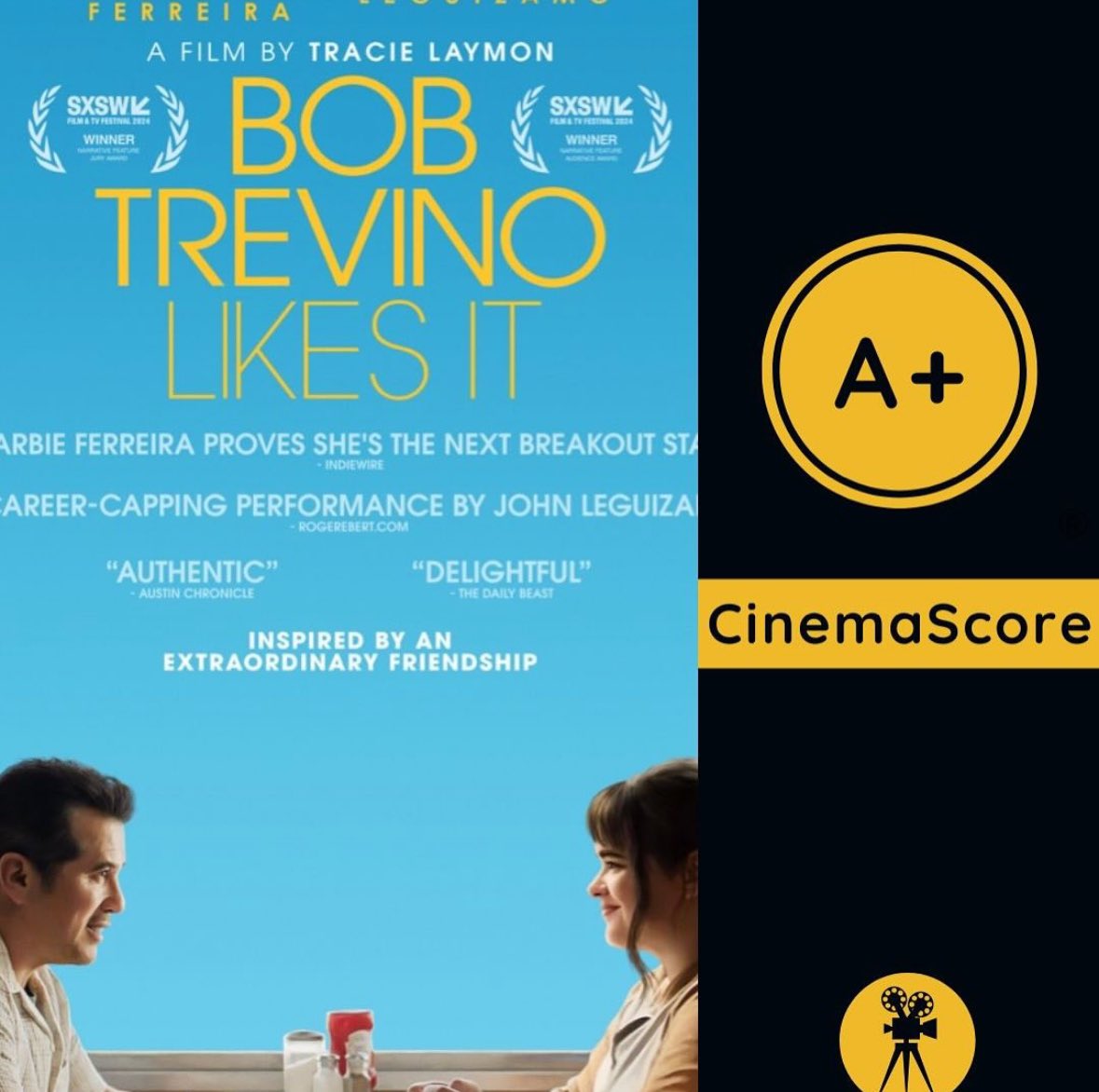 ‘BOB TREVINO LIKES IT’ has received an A+ CinemaScore from audiences.
