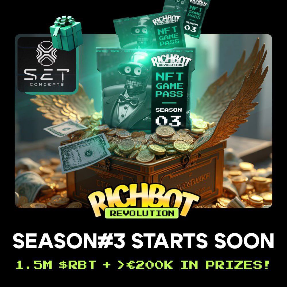 RichbotRevGame's tweet image. 💣  Prize Game Season #3 – Bigger &amp;amp; Better!  🛍

Exclusive Access to Prize Game: 👑 Only for NFT Season #3 holders!  

💰 Prize Pool: 💲1.5M $RBT! 💲

🏆 Top 10 will receive massive rewards! BUT this season, even more random players will win enormous prizes! 🎉 🎉 🎉 

🔥 Special…