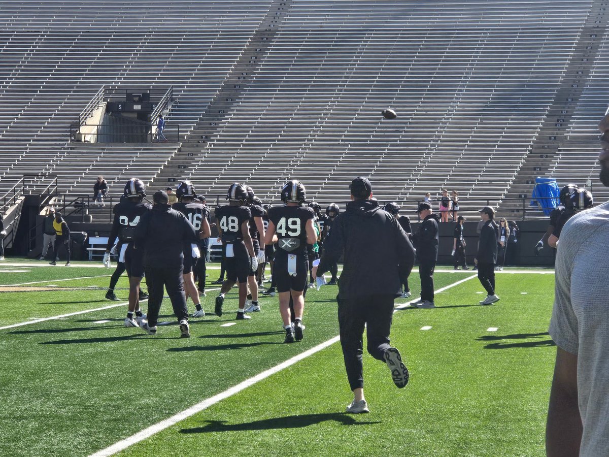 Enjoying a spring practice <a href="/VandyFootball/">Vanderbilt Football</a> <a href="/Coach_Flaherty/">Brendan Flaherty</a> <a href="/Coach_Lea/">Clark Lea</a>