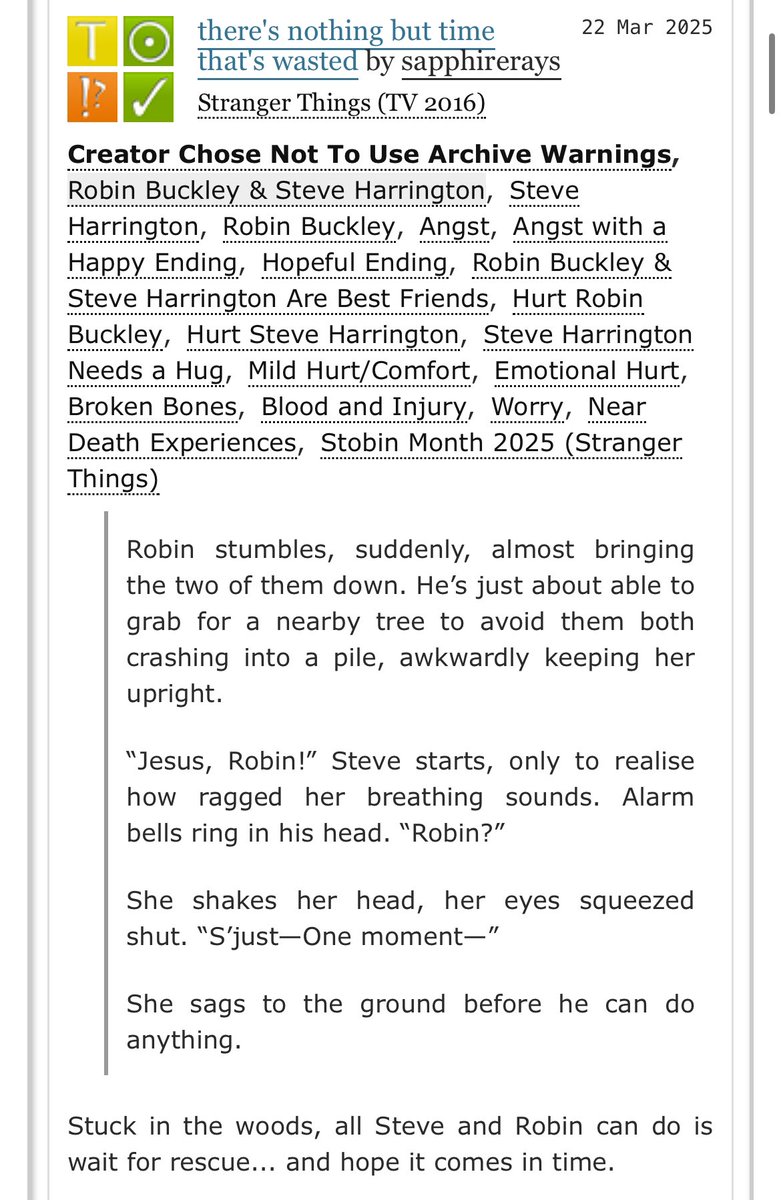 at long last here’s my contribution for #stobinmonth

link: archiveofourown.org/works/64062487