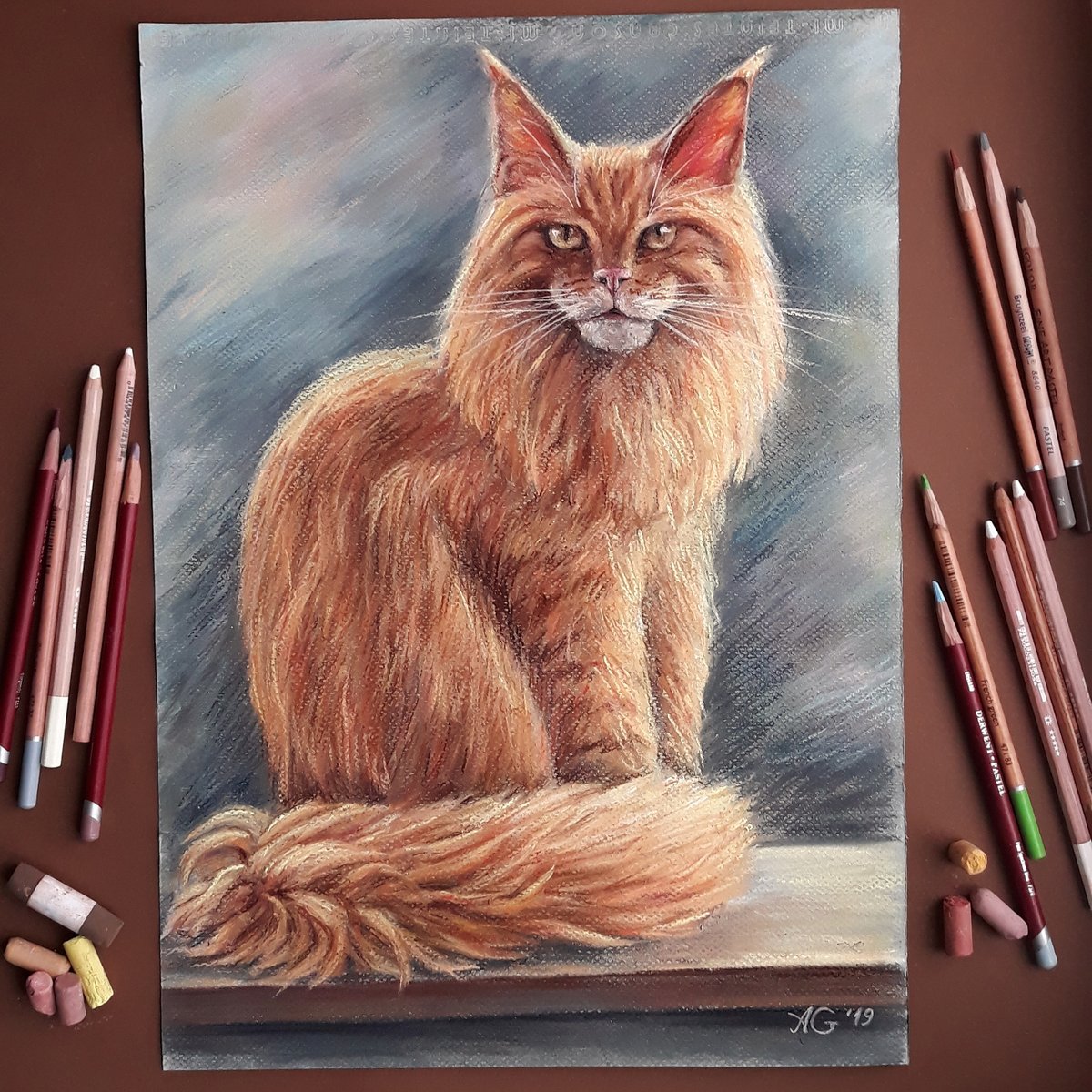 alena12gi's tweet image. Happy Caturday!🐱 
Pastel drawing  🦊 45x32cm  #Caturday 
#pasteldrawing #nft #ArtistOnTwitter #SaturdayMotivation #CatsofTwitter