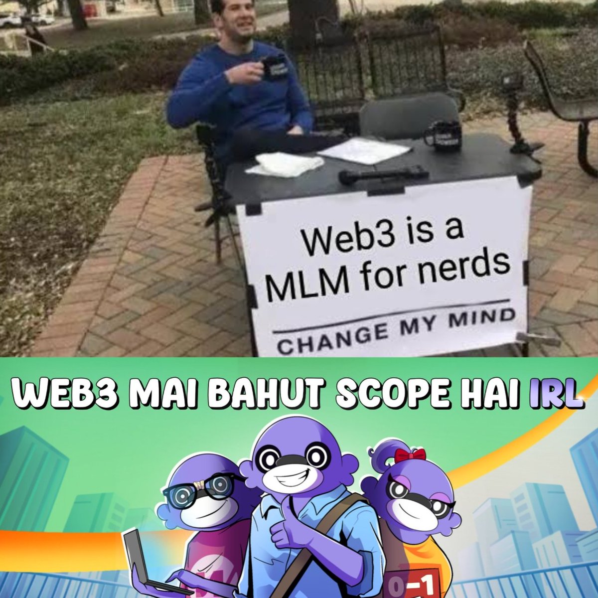 Prashantz7's tweet image. Just attended an amazing IRL session of &quot;Web3 Mai Bahut Scope Hai&quot; hosted by @iamsmitpatel_ at Chennai!

Insightful discussions, practical tactics, and genuine connections Web3 is NOT a MLM, guys! 😂 It&apos;s about real opportunities💸 and innovation🚀Thanks to @WH_India @hack_verse