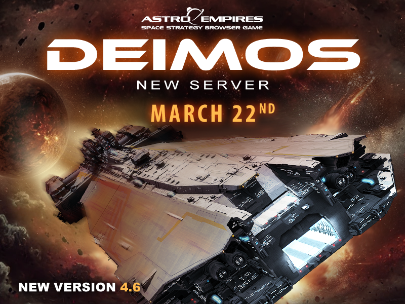 Astro_Empires's tweet photo. The Deimos server is now live! Join us on this exciting new adventure and seize the opportunity to be on the top ranks from the start!

https://t.co/w3pRBinrDE https://t.co/EUQdkd58n0