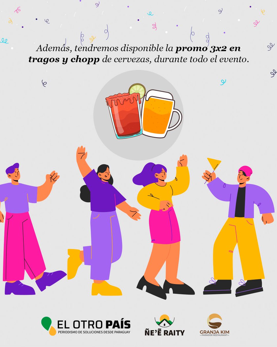 ¡Cumplimos 3 años y tenés que estar en esta fiesta!🥳🥳🥳

📅 Viernes 25 de abril
🕑 20.00
📍 Granja Kim Parador Restaurant.

➡️ Entradas aquí: (0985) 499855 (wa.link/4xl5xx)