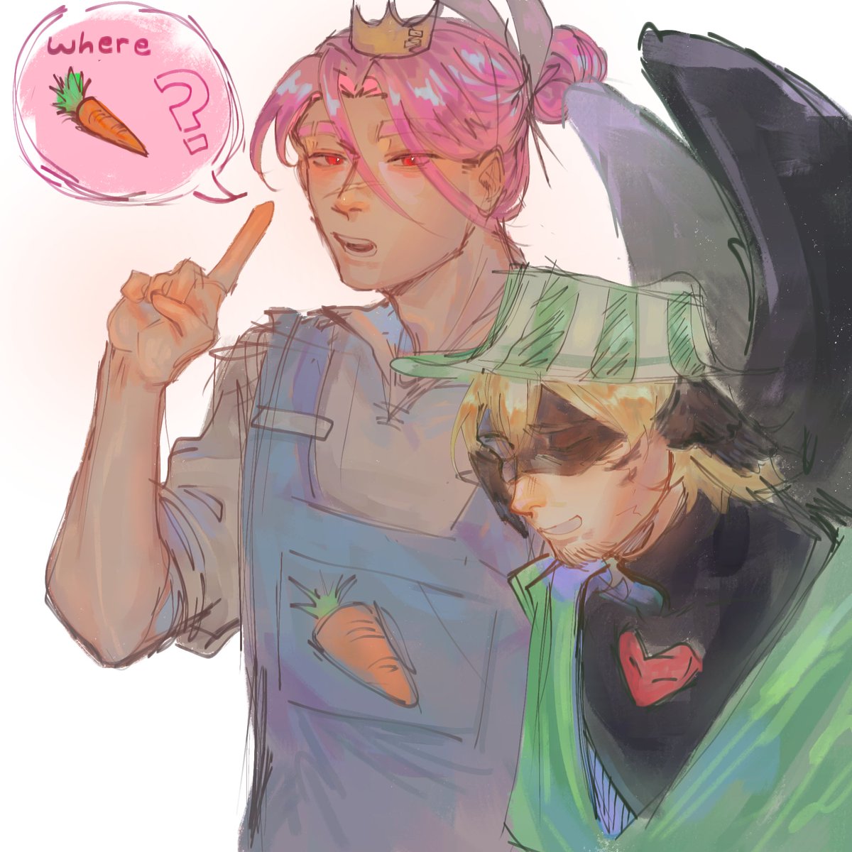 Yeah_v6's tweet image. [Sketch] Art trade with @/ex_zephyr !!!! 🥳😛

#originsmp #osmp #technobladefanart #philzafanart  #emeraldduo