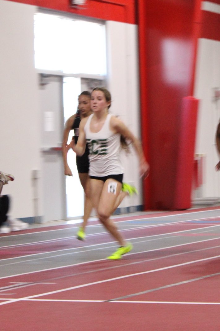 Grace Flanagan finished 7th overall in the 55m and broke the school record running 7.39! #Synergy