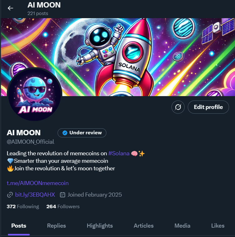 AIMOON_Official's tweet photo. 🚨Update from AI MOON🚨
We faced fraud attempts to suspend our X page and access our accounts.
Our devs are securing everything, and we’ve contacted X Support to regain verification.
Thank you for your support as we work to keep $AIMOON safe and on track for launch🚀
#AIMOON https://t.co/AK2ntdjLEg