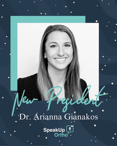 Big news! Join us in congratulating Dr. Arianna Gianakos on becoming the new President of #SpeakUpOrtho!

Huge thanks to Dr. Jennifer Weiss for her incredible leadership from the very start!