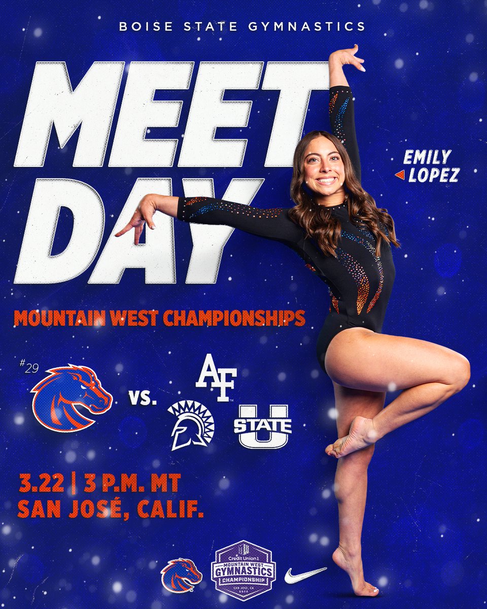 BroncoSportsGYM's tweet photo. MEETDAY, 𝗖𝗛𝗔𝗠𝗣𝗜𝗢𝗡𝗦𝗛𝗜𝗣𝗦 𝗘𝗗𝗜𝗧𝗜𝗢𝗡 🤭

🏆 Mountain West Championships
🆚 Air Force | San Jose State | Utah State
🕒 3 p.m. MT
📍 San Jose, Calif.
📺 https://t.co/2QnMhXvaha (MW Network)
📊 https://t.co/KDRaIzuYBh

#BleedBlue | #WhatsNext https://t.co/WBtmqgTWjq