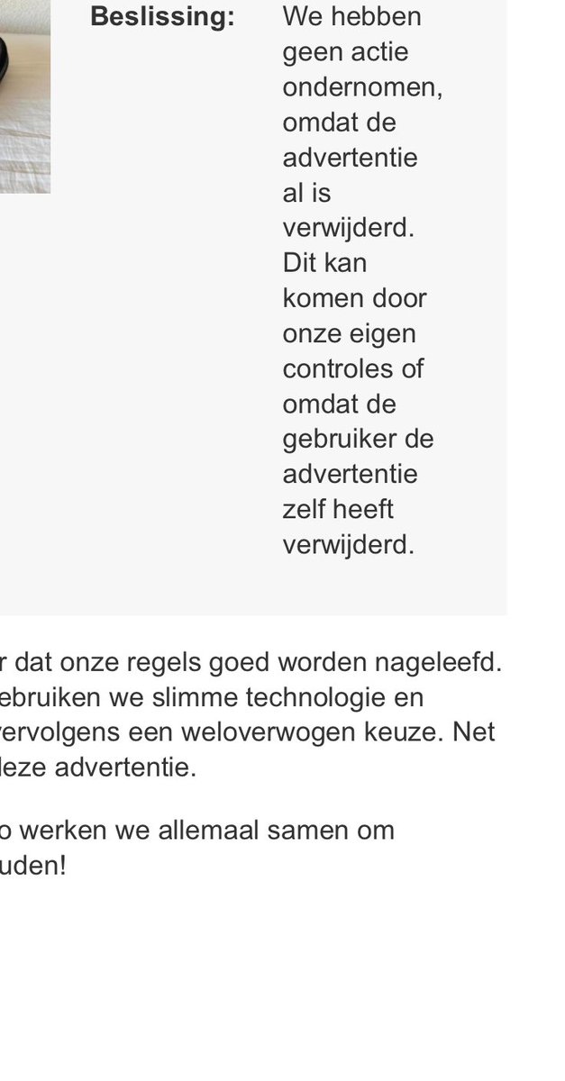 Dus ⁦<a href="/Marktplaats/">Marktplaats</a>⁩ verkoper verwijderd advertentie, levert niet ondanks betaling en dan is met kopersbescherming klaar voor jullie, want advertentie verwijderd. Wat is kopersbescherming dan?