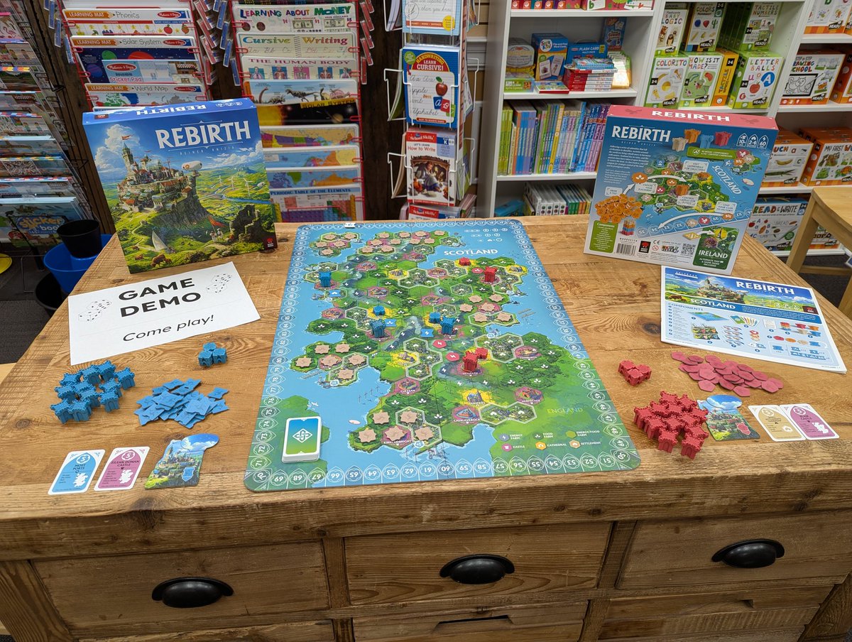 drewstees's tweet image. 🎲 Stop by Toys on the Square in Hummelstown for a demo of Rebirth, running today AND tomorrow 12-3pm! 🎲  This fun family-weight strategy game features beautiful artwork, unique 3D pieces, and was designed by Reiner Knizia! 🌲🏰🌲

@mighty_boards
@toysonthesquare
@DexEnvoy