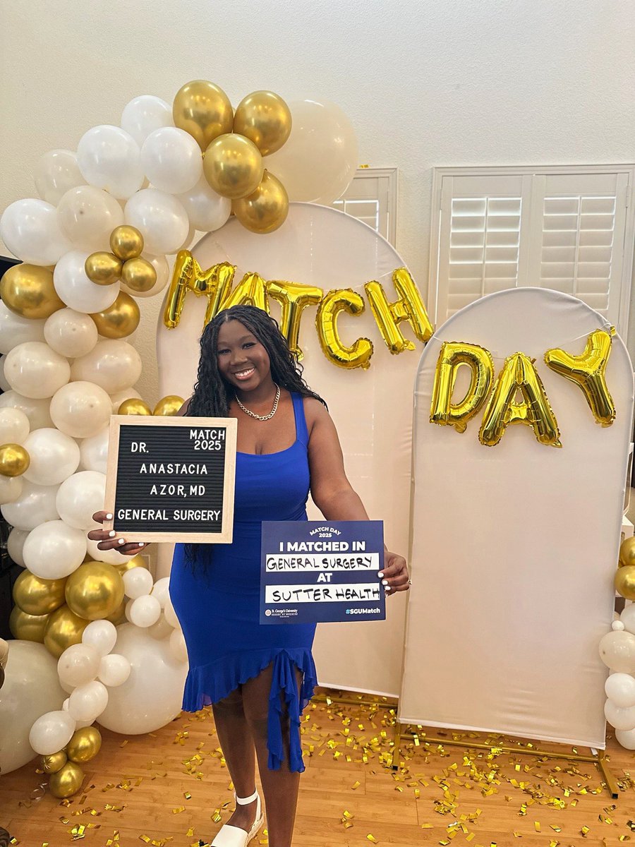AnastaciaAzor's tweet photo. I’M GOING TO BE A SURGEON 🎉✨

Words can’t even describe all the emotions that I’ve gone through this week. Not only will I be kicking off my career as a surgeon but I’ll be doing it back home 🥹💙

It’s only up from here! 
#GeneralSurgery #Match2025 #ILookLikeASurgeon https://t.co/mDCIYffCtW