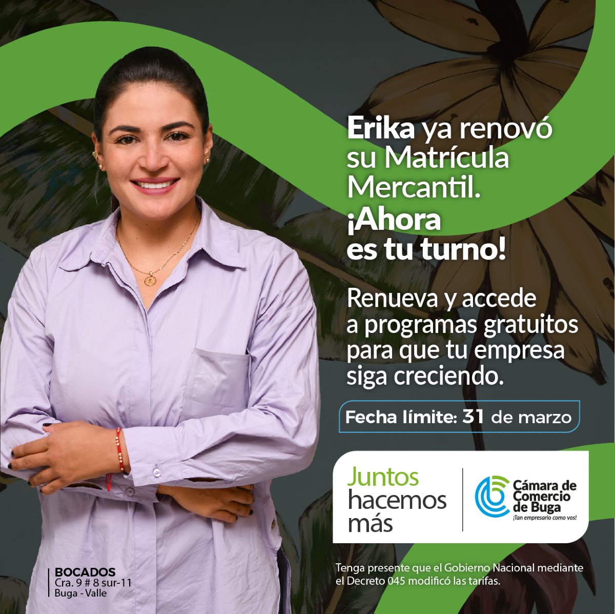 Sabemos que en Bocados la magia está en crear platos que sorprendan y conquisten el paladar de tus clientes, desde un delicioso y jugoso maduro hasta una experiencia culinaria completa que los haga volver por más. En la Cámara de Comercio de Buga, estamos listos para brindarte el