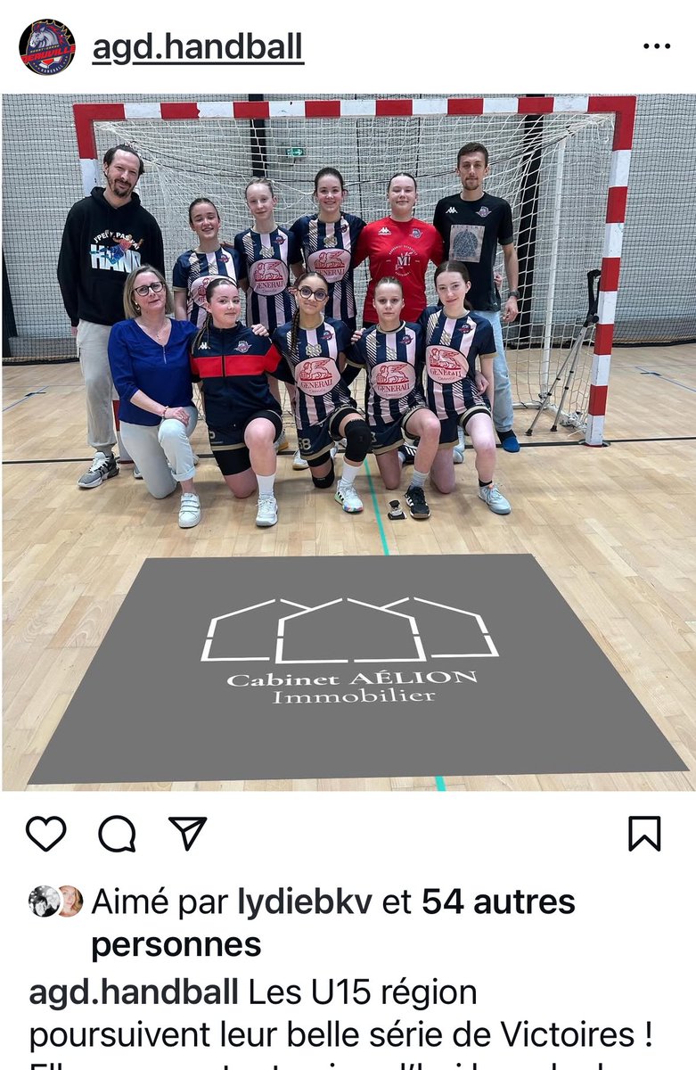Une nouvelle victoire aujourd’hui des exceptionnelles #Pitchounettes U15 Région de l’#AGD #Handball 🤾🏼‍♀️ de #Deauville avec leur maillot porte bonheur aux couleurs de #Generali et du #CabinetAelionAssurances et un énorme merci pour la mise en avant du #CabinetAelionImmobilier