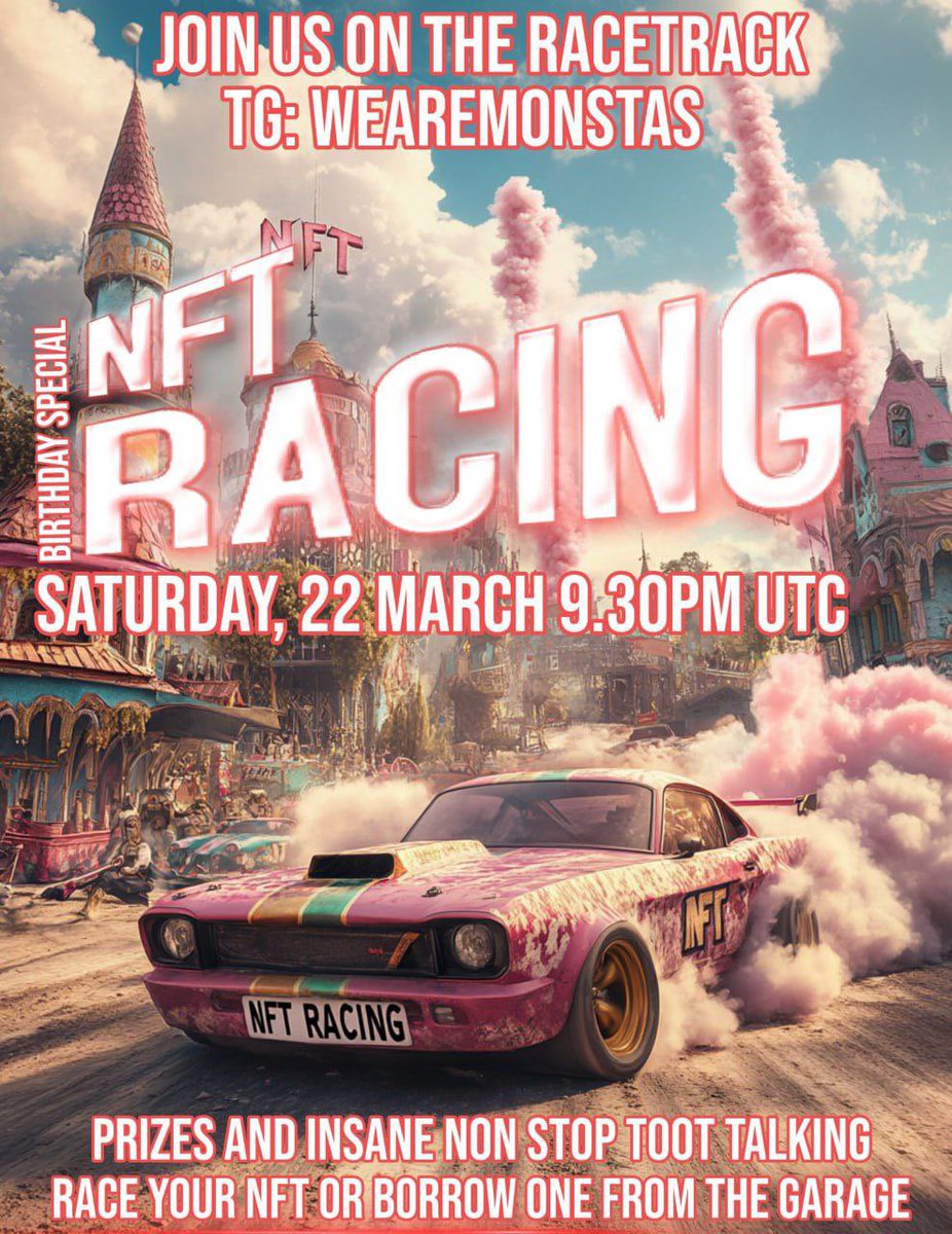 Happy Burthday Monstas!! 🎉

Join in on the races tonight 
<a href="/WeAreMonstasXRD/">WeAreMonstas</a> 

They will take place in their Telegram channel 👇

t.me/WeAreMonstas