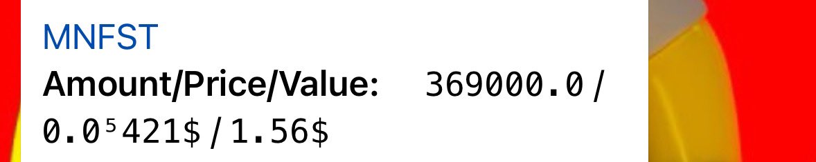 Anyone else got 369000 $MNFST airdropped? <a href="/MNFST__/">$MNFST</a> 
👀🔥