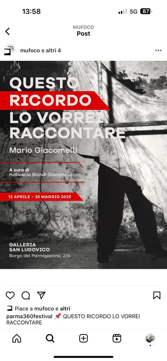 📌 QUESTO RICORDO LO VORREI RACCONTARE

Galleria San Ludovico ospita una mostra dedicata all’ultima serie fotografica dell’artista Mario Giacomelli, realizzata nel 2000.

La mostra è prodotta in collaborazione con l’Archivio Mario Giacomelli e <a href="/mufoco/">MUFOCO</a>