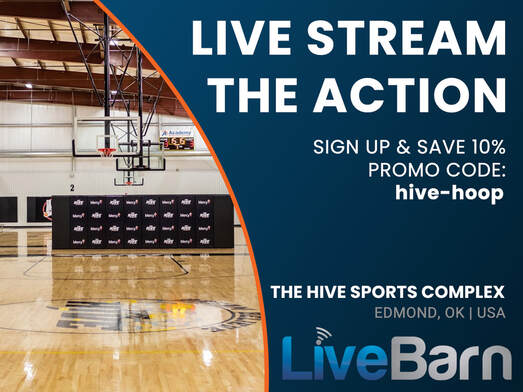 Can't make it to the game or want to watch later, make highlights or download a game?  Livebarn, live streaming is available at the the HIVE and Solid Rock.  10% of with code "hive-hoop"