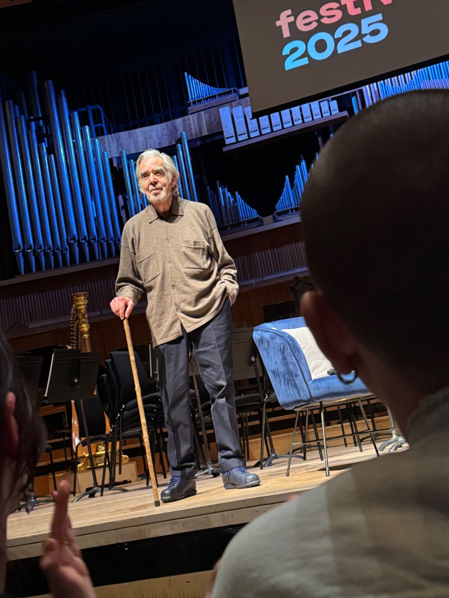 Conor_Meechan's tweet image. This is my Glastonbury. David Cronenberg and Howard Shore in conversation with @jonburlingame as part of the London Soundtrack Festival. @LDNSoundtrack @tommyrpearson