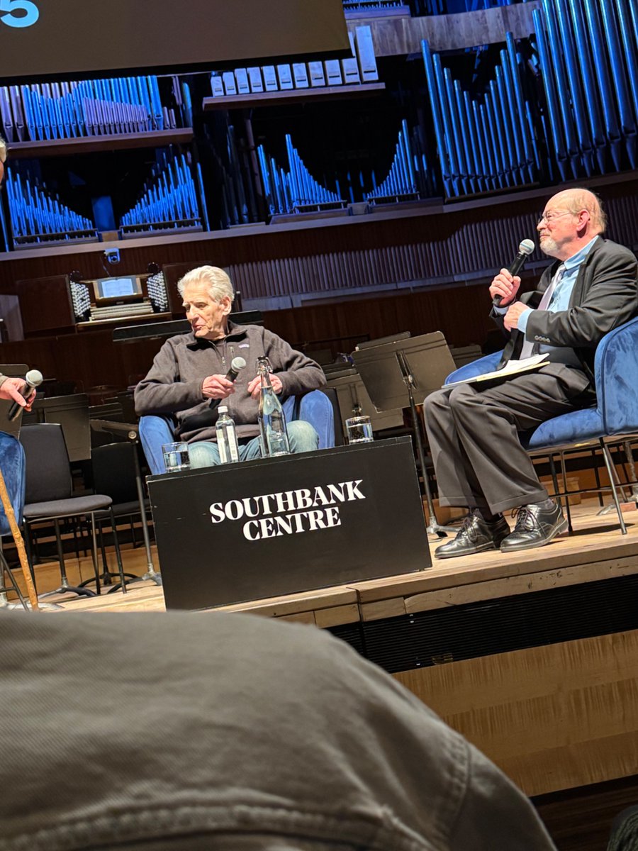 Conor_Meechan's tweet image. This is my Glastonbury. David Cronenberg and Howard Shore in conversation with @jonburlingame as part of the London Soundtrack Festival. @LDNSoundtrack @tommyrpearson