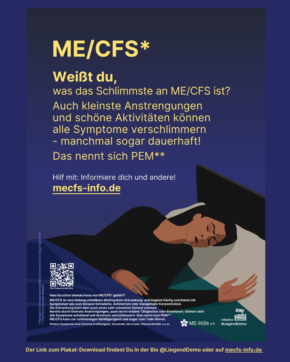 <a href="/Community4MEcfs/">Community4ME - Engagement für MEcfs</a> <a href="/EvelynF14598793/">Evelyn Fay</a> <a href="/FrauXausNRW/">Frau𝕏ausNRW 🍋</a> <a href="/GBuggenhagen/">GrittBuggenhagen</a> <a href="/GrandeBettina/">Bettina Grande</a> <a href="/lightup_4ME/">LightUpTheNight4ME</a> <a href="/martinruecker/">Martin Rücker</a> <a href="/me_hilfe_ev/">ME-Hilfe e.V.</a> <a href="/NichtGenesen/">NichtGenesen</a> <a href="/MIRAME_ARTS/">MIRAME ARTS</a> <a href="/Ulrike_1985/">Ulrike_longcovid_fighter</a> <a href="/MilchkaffeeB/">Bine Milchkaffee</a> <a href="/LVStiftung/">Lost Voices Stiftung</a> <a href="/LongDeutschland/">Long COVID Deutschland (LCD)</a> <a href="/MECFSResearch/">ME/CFS Research Foundation</a>