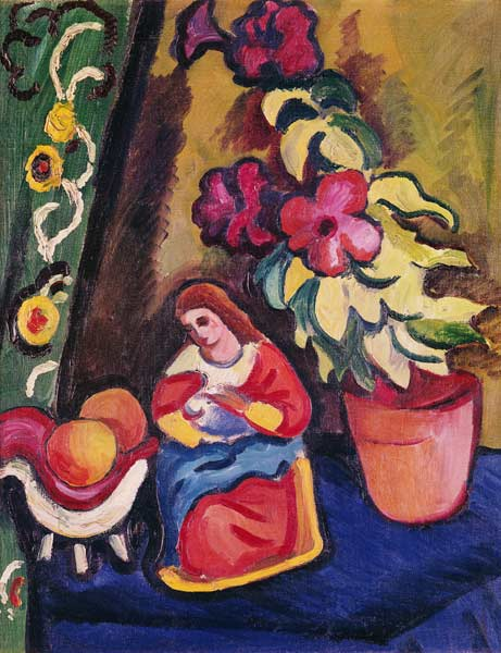 _Hohepriesterin's tweet photo. "Stillleben mit Madonna, Petunie und Äpfeln" von August Macke (geb. 1887 in Meschede; gef. 1914 bei Perthes-lès-Hurlus/Champagne)
#Stillleben
#art https://t.co/xws7LzlsA4
