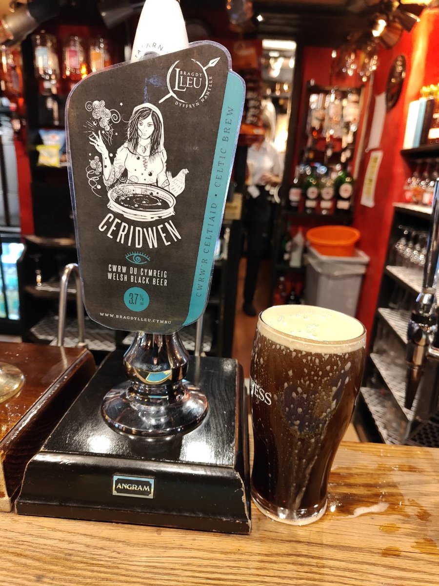 Here's another to expect on April 11th &amp; 12th.
From Dyffryn Nantlle, <a href="/BragdyLleu/">Bragdy Lleu</a>'s Ceridwen (3.7%) described as a Welsh Black Beer makes a rare appearance in our part of the UK.