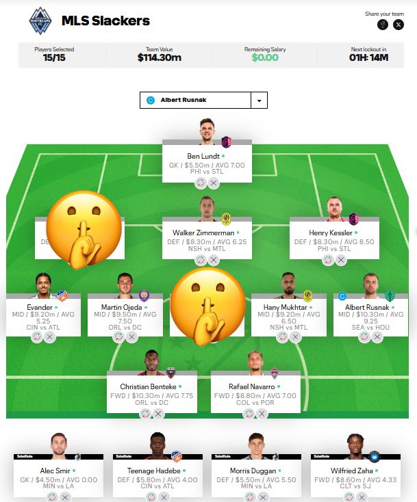 MLSSlackers's tweet image. Stuck between these two selections for @MLSFantasy RD5

Prefer the explosiveness of Dryer to Evander this season — but Zaha at home is tempting — either way the bench defenders are likely fodder unless they hit big

What are your thoughts?

#MLS #MLSSlackers #fantasyfootball