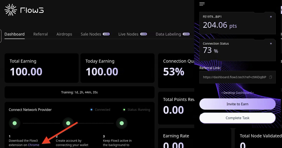 blackshark0x's tweet photo. ❌ อกหักจาก WAL NIL
✅ เปิด Depin @flow3_tech ต่อซิ รออัลไร 🤣

ตัวนี้ทุน $22 M บน Solana เชนที่ยังคงร้อนแรง

วิธี
1⃣ เชื่อม wallet ด้วย Phantom
https://t.co/FJGVH3bY3g

2⃣ ติดตั้ง extension กดที่ link ในหน้าเว็บตามลูกศร
3⃣ ทำ task ที่เมนู Airdrop
จบ

อ้อ ฝาก ref กันได้เช่นเคยจ้า https://t.co/5NGQMZ2LeM