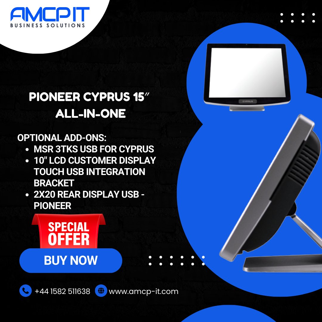 amcpitsolutions's tweet image. Upgrade your workspace with the Pioneer CYPRUS 15&quot;. This sleek and versatile system is built for demanding applications, running on Intel’s Core™ technology for top-tier performance.

Do check out add-ons as well.

Buy now: amcp-it.com/product/pionee…

#pioneer #technology #epos