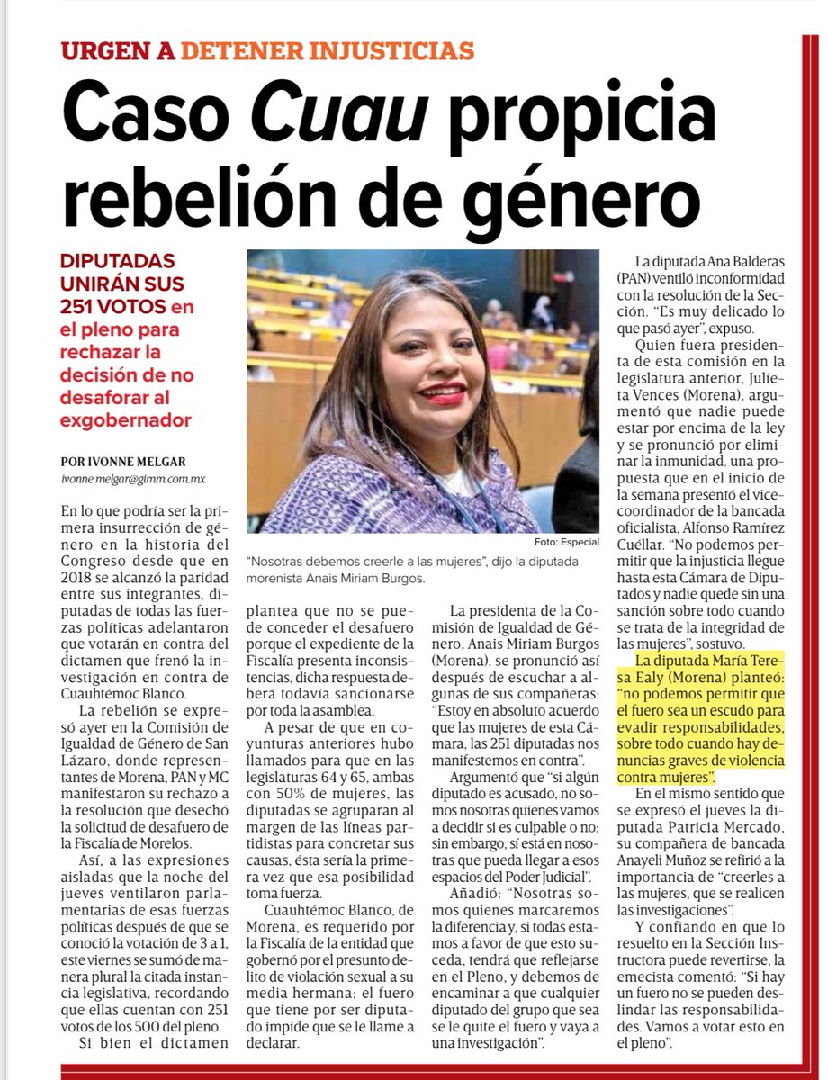 De prosperar la ola violeta en <a href="/Mx_Diputados/">H. Cámara de Diputados</a>, esta sería la 1era vez que la fuerza de la paridad rompiera el pacto patriarcal parlamentario.
Desde 2018 las diputadas son la mitad del pleno.
Pero nunca se han aglutinado alrededor de una causa que contradiga las líneas partidistas.