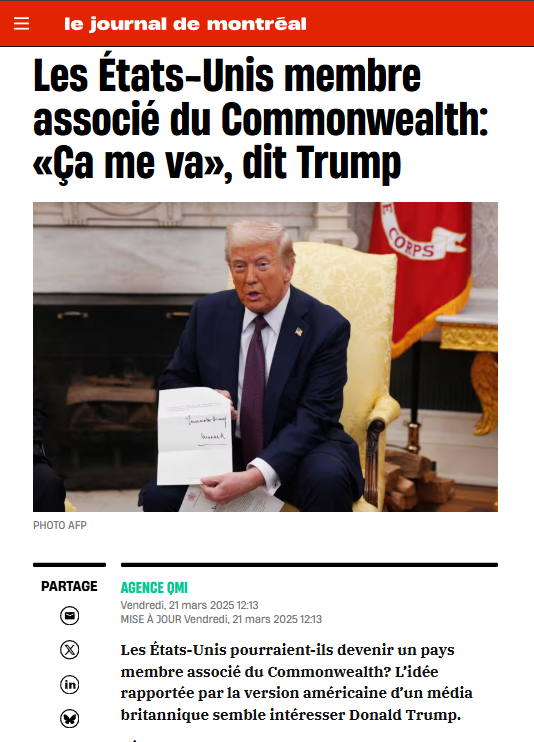 Depuis l’annonce, le Secrétariat du Commonwealth a refusé de confirmer les informations selon lesquelles 55 des 56 États membres ont demandé à se retirer.

#Canada #Québec #Montréal