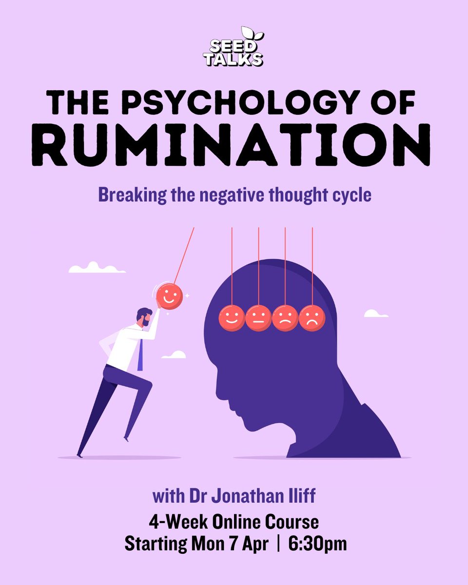 Ever found you can't stop thinking about rumination? Me too! 

But seriously, we're going to explore this fascinating topic over four weeks as part of an upcoming course with Seed Talks. 

Grab your ticket and let's learn to master the mind together :) 🙂