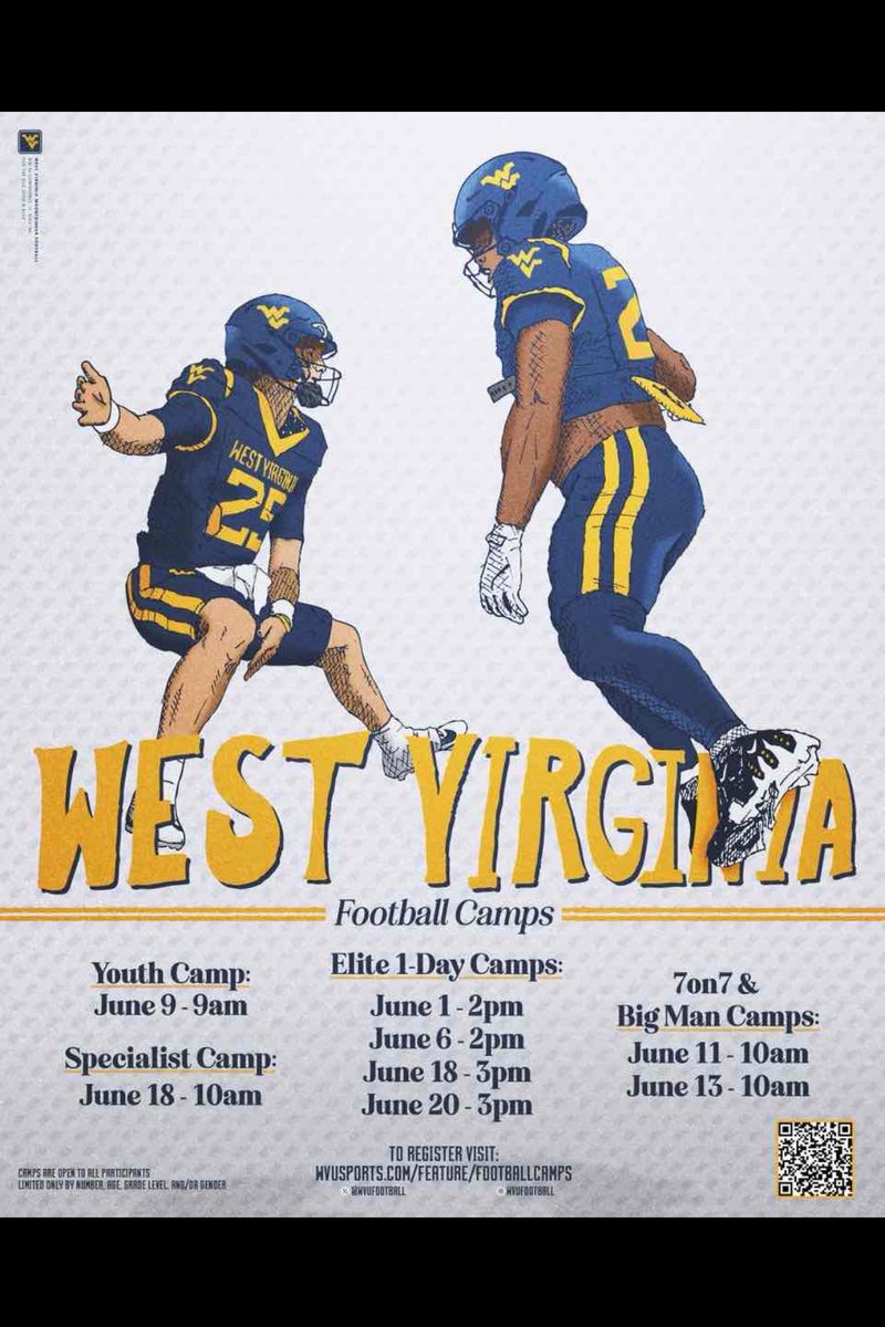 lukemckenna27's tweet image. Honored to have received a West Virginia camp invite from Coach Jack Bicknell Jr. Excited to be down there competing this June. #WVU #HARDEDGE